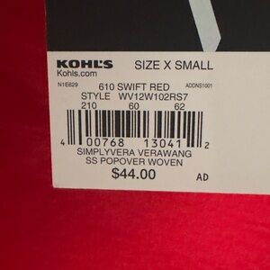 Simply Vera Vera Wang  Red Tops for Women